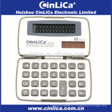 JS-12H promocional mini calculadora de bolsillo blanco y gris